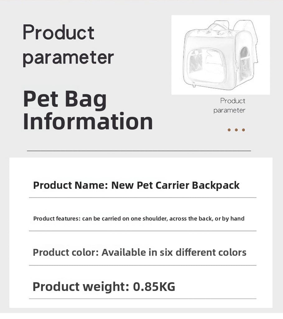 Sac à dos de transport pour animaux blanc en tissu Oxford, conçu pour les petits chats et les petits chiens, offrant un transport confortable et durable des animaux de compagnie