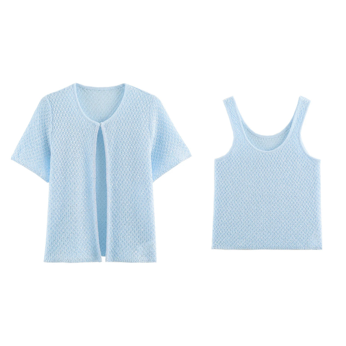 Women's Clothing 2025 New Style European And American Fashion Simple Pearl Decoration Knitted Top Knitted Vest