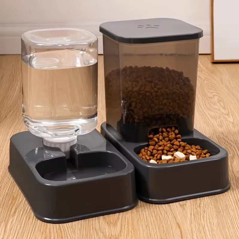 Automatic Pet Feeder Bowl with Water Supply for Cats and Dogs, No Battery Needed, Precise Portion Control