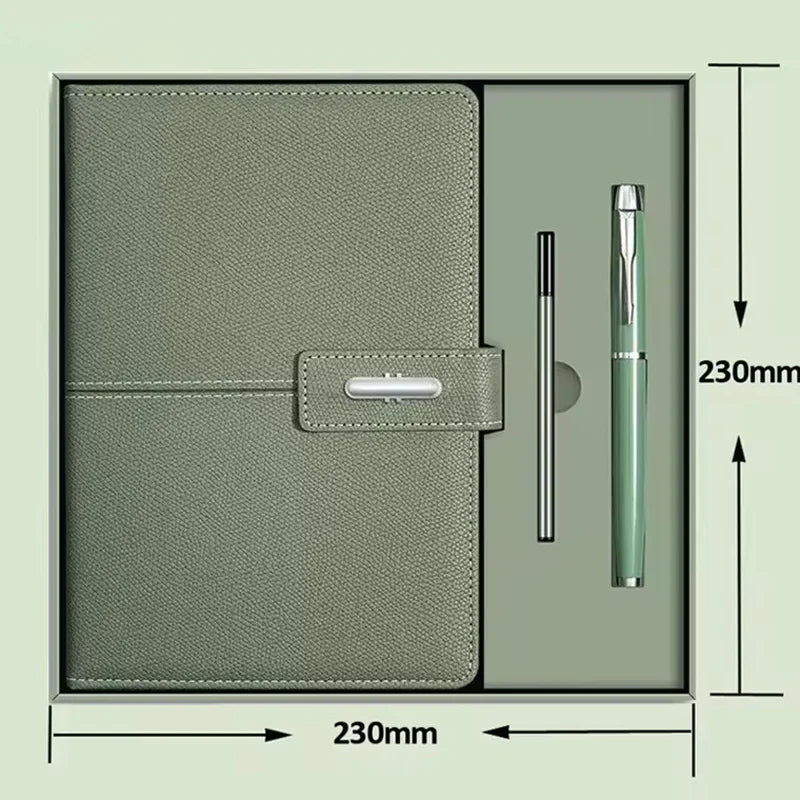 High‑End Elegant Leather Business Notebook Set With Gift Box Pen Insert Office Journal For Enterprise Business Office Supplies