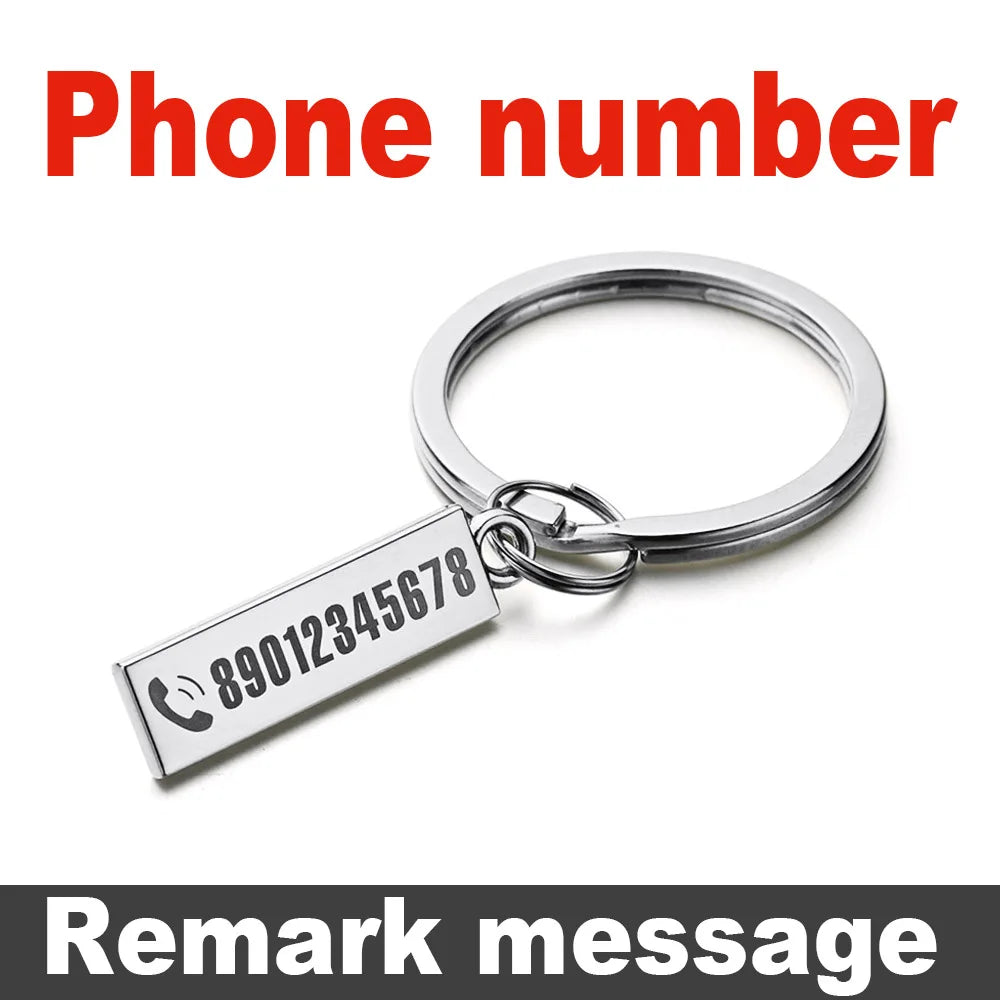 Small Size Anti-lost Keychain Personalized Customized Keyring  For Car Name Number For Men Women Gift  Key Chain P021