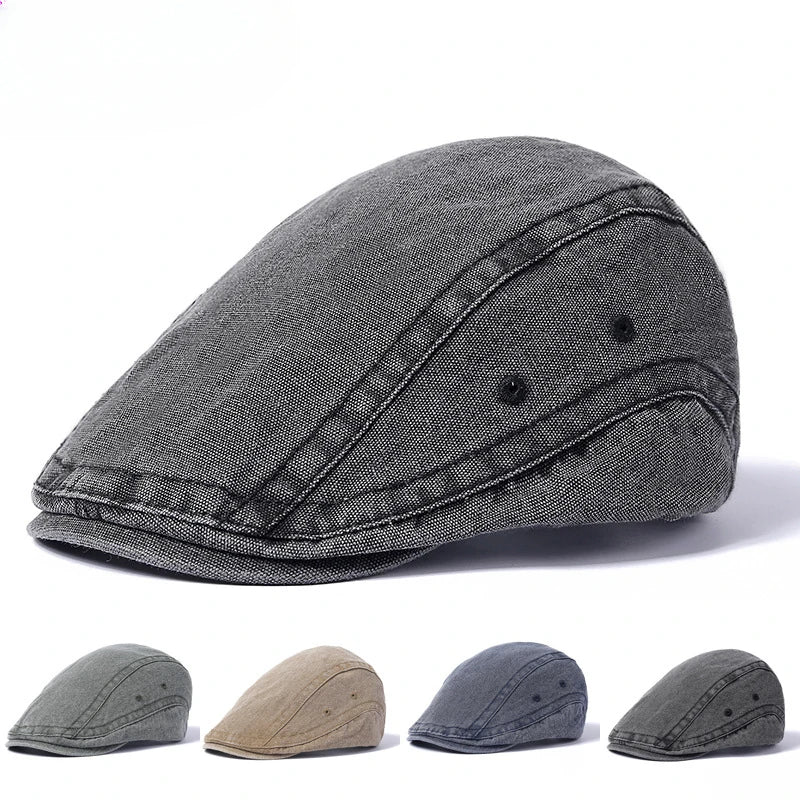 Washed Old Cap Men's British Retro Forward Hats Trendy European and American Hats Comfortable Fit Classic Style 58cm Adjustable