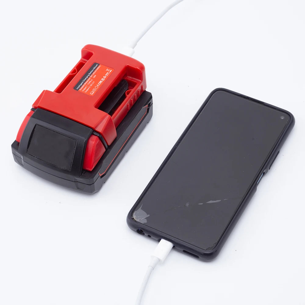Power Bank Charger  For Milwaukee 18V Lithium Battery With USB With Type-C for Laptop Mobile Phone Fast Charging(NO Battery)