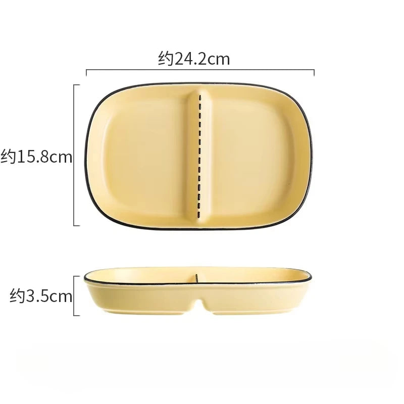 Divided Fat-reduced Dinner Breakfast Tableware for Home Use for Ceramic Nordic Portion Plate Three-compartment Dinner Plate