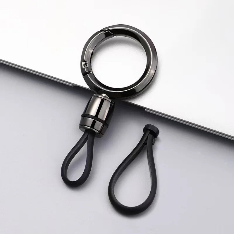 Car Keychain Pendant Metal Casual Key Chain Waist Hanging Buckle Ring Hanging Round Keychain Anti-Lost Lock Keychain