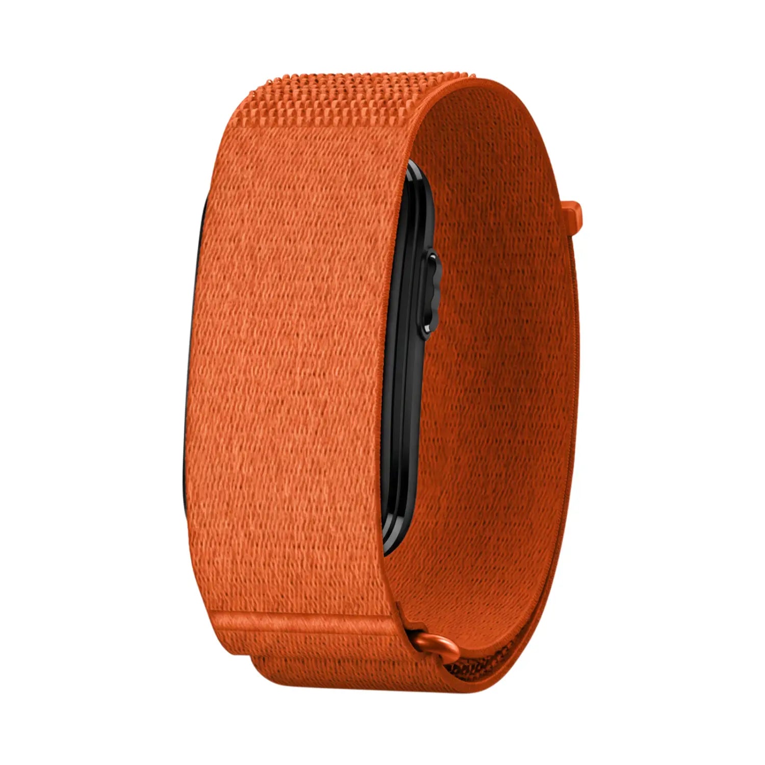 Orange woven breathable replacement strap made of nylon for Cirqa smart band adjustable sport watch.