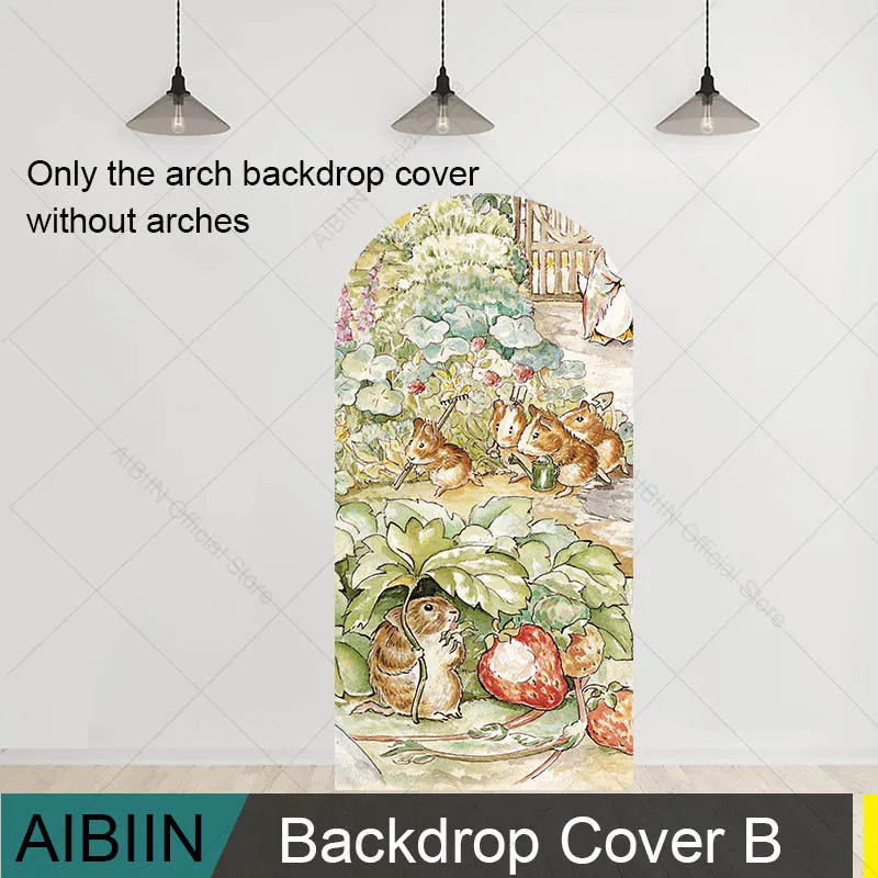 Easter Rabbit Arch Backdrop Cover Spring Vegetable Garden Carrot Birthday Baby Shower Party Decor Kids Cake Portrait Background