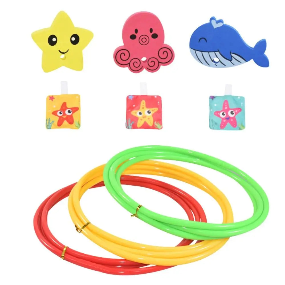 1/3Pcs Summer Beach Pool Accessories Sinking Pool Toy Safety Training Swimming Aid Ring Dive Ring Set Swimming Pool Ring