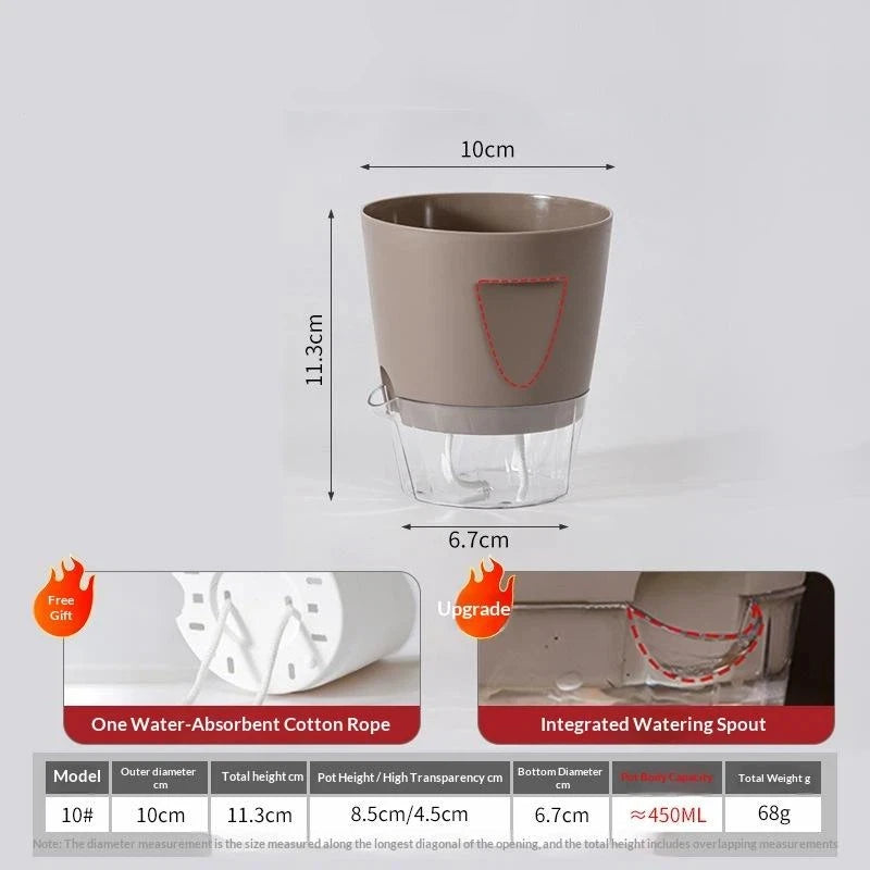 Self Watering Plant Pots Indoor Modern Plastic Planters For Orchid Succulent Herb Flower Home Office Decor