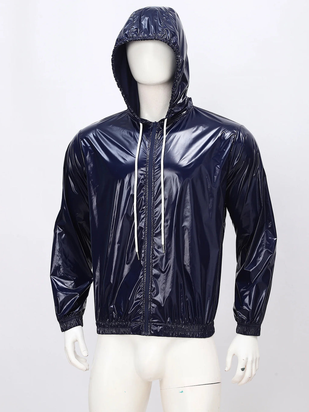 Men Waterproof Raincoat Windbreaker Trench Jacket Long Sleeve Hooded Outerwear for Hiking Fishing Biking Thermal Windbreaker