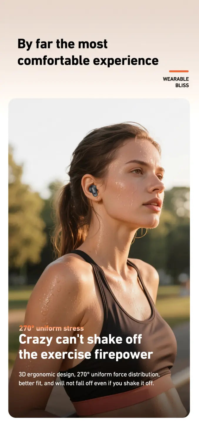 マット仕上げとエルゴノミクス設計を備えたブルーのHTC NE79 TWS Bluetoothイヤホン。ハイファイ・ステレオの音質に対応します。