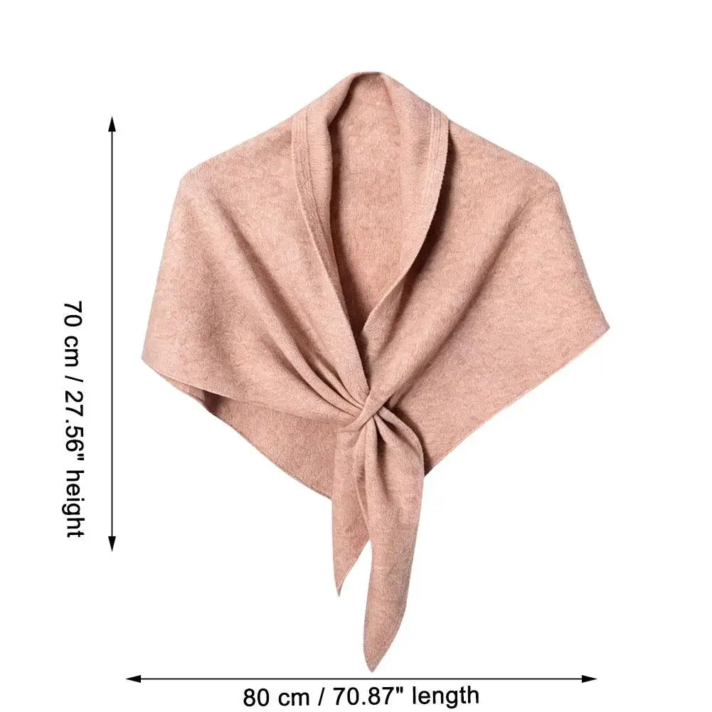 Winter Scarf For Women Warm Triangle Knit Scarves Hijab Solid Lady Shawl Wrap Female Pashmina Bandana Head Scarf ﻿