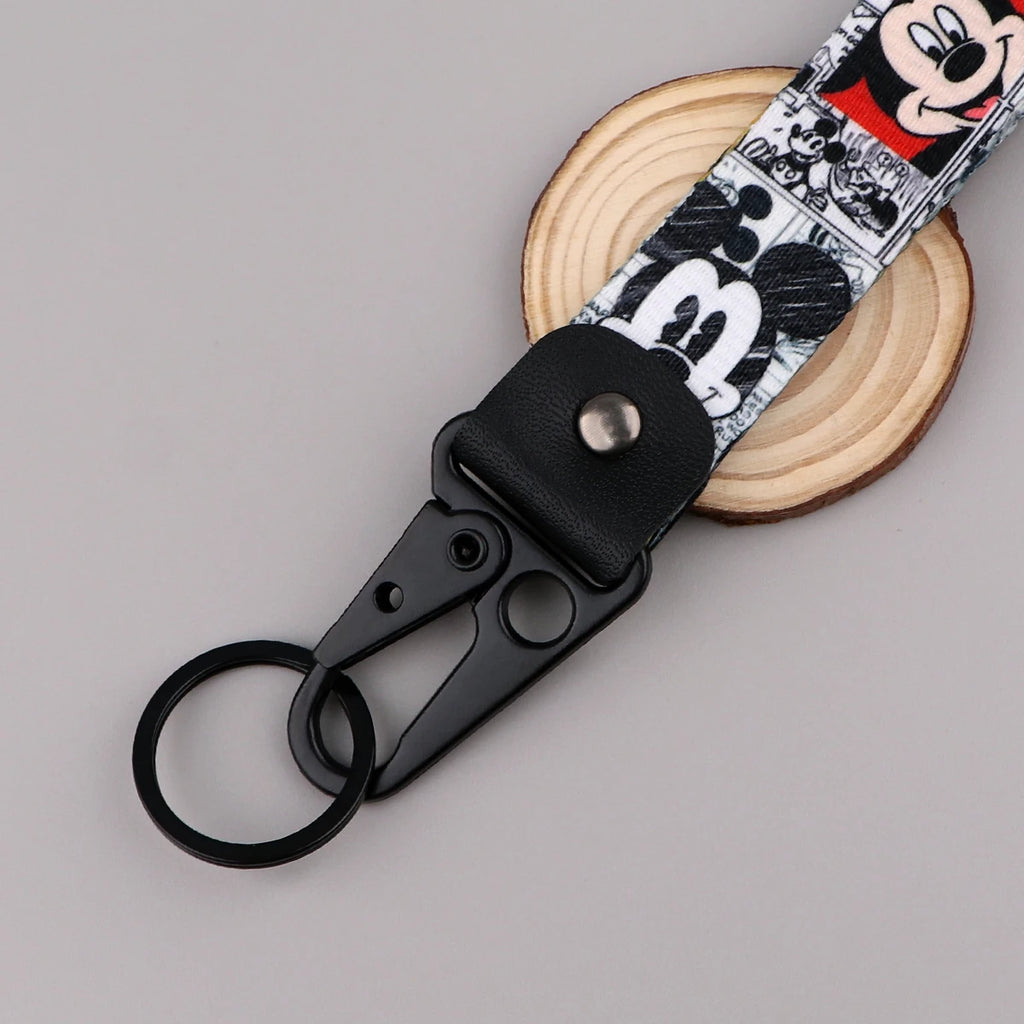 Classic Cartoon Car Keychain Mickey Key Rings Race Car Jewelry Men Women Lanyard Motorcycle Accessories Gifts For Friend