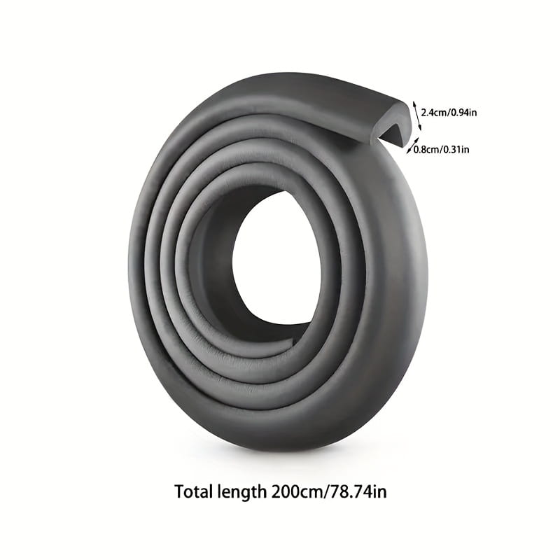 安全のために、滑らかな表面と丸みのあるエッジを備えた黒色の厚さ2.4cmの発泡フォーム製テーブルコーナー保護ガード。