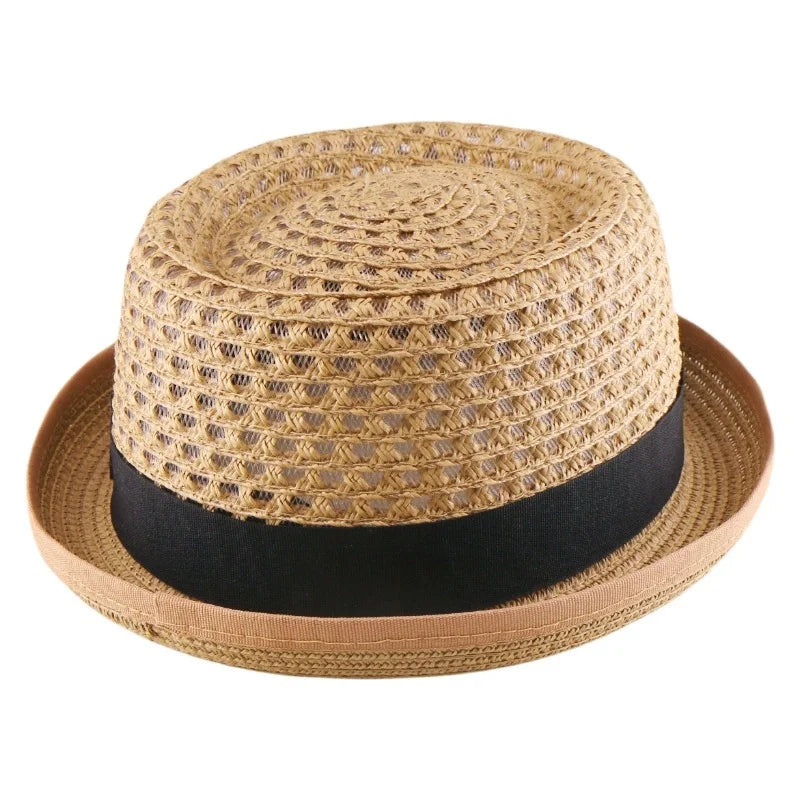 Men's and Women's Openwork Sun Hats: Floppy-brimmed, Round-crowned, Bun-style, Outdoor, Jazz-style, Versatile Gentlemen's Hats