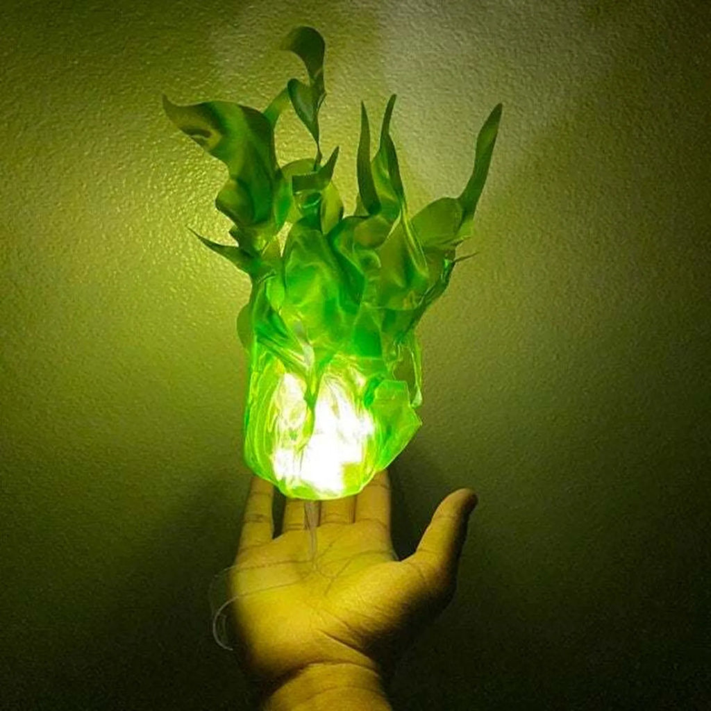 Halloween Decor Props Simulation Floating Fireball Lamp Artificial Fire Flame Atmosphere Light For Cosplay Role Play Party