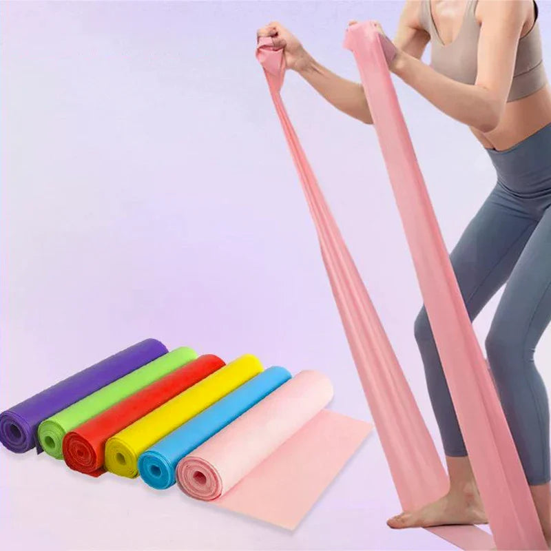 150*15cm Yoga Tension Band Resistance Bands Gym Elastic Gum Strength Pilates Cross Fit Rubber Pull Band Gym Sports Exercise Band