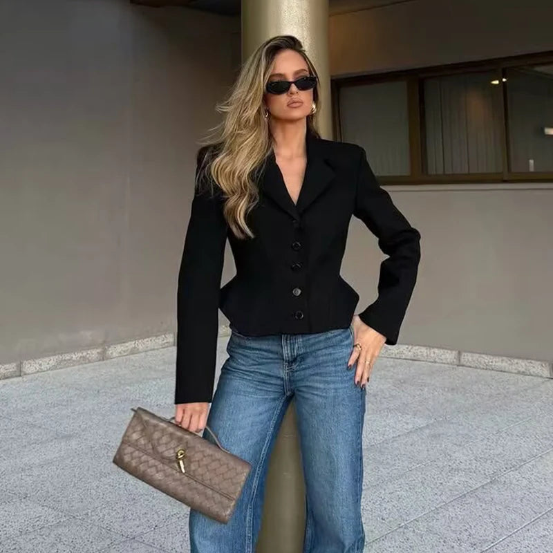Blazers & Jackets Women's 2026 New Spring Office Blazers Chic Slim Elegant Short Jacket Street Youth Women's Warm Coats