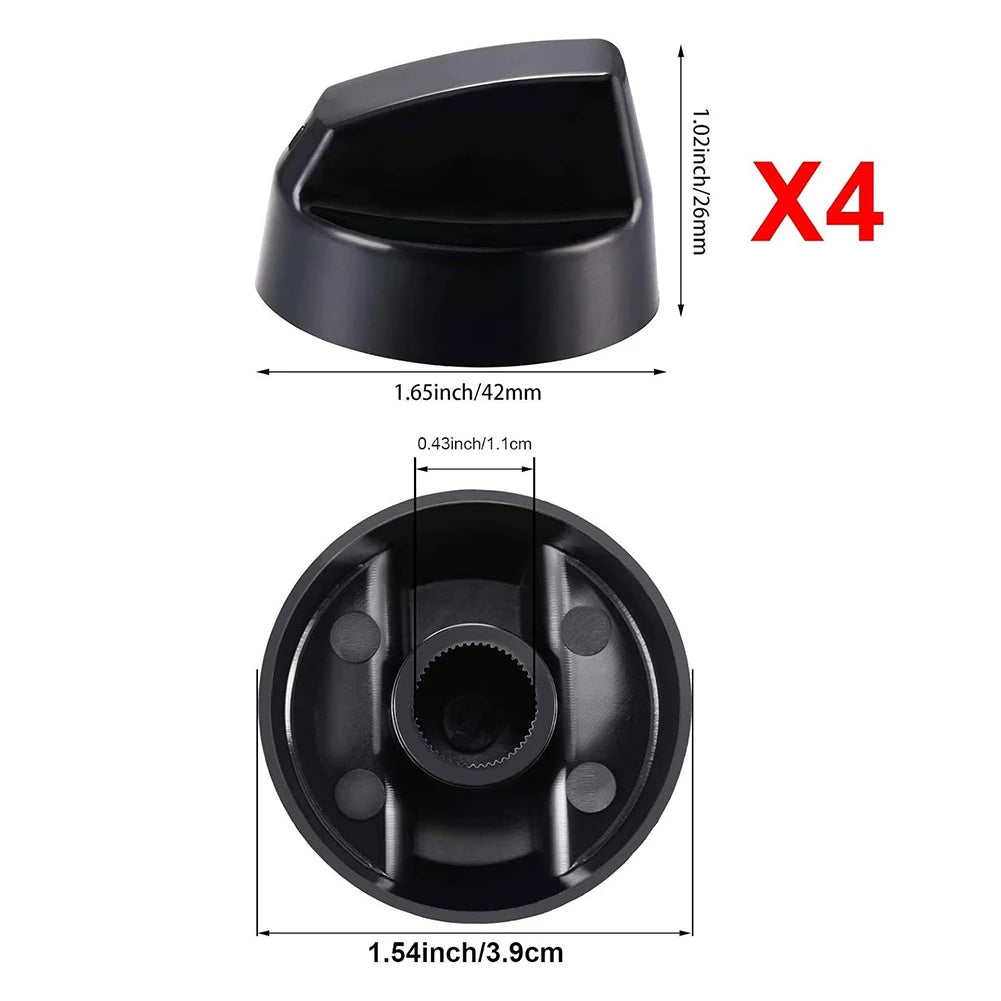 12 PCS Versatile Kitchen Appliance Control Knobs Set with Adapters for Stoves And Ovens - Easy Replacement Dial Controls