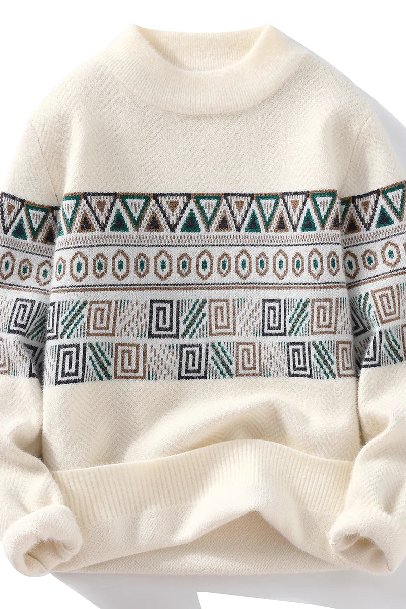 Men's Fashion stripe pattern Sweaters 2024 Autumn/Winter Loose Knittwear Men sweater youth Thick Warm wool pullovers M-4XL ﻿