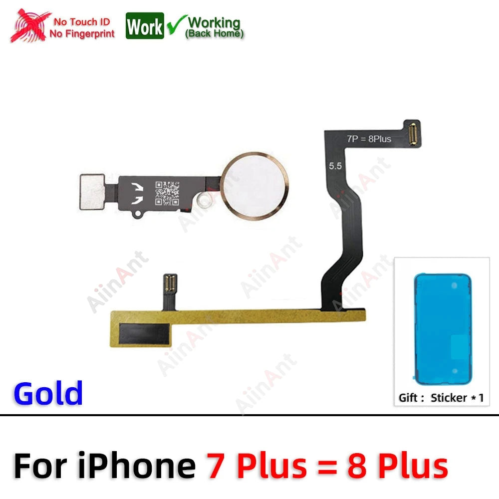 Waterproof Sticker + Flex For iPhone 7 8 6 6s Plus SE 2020 2022 2 3 Return Back Home Button Flex Cable Phone Parts