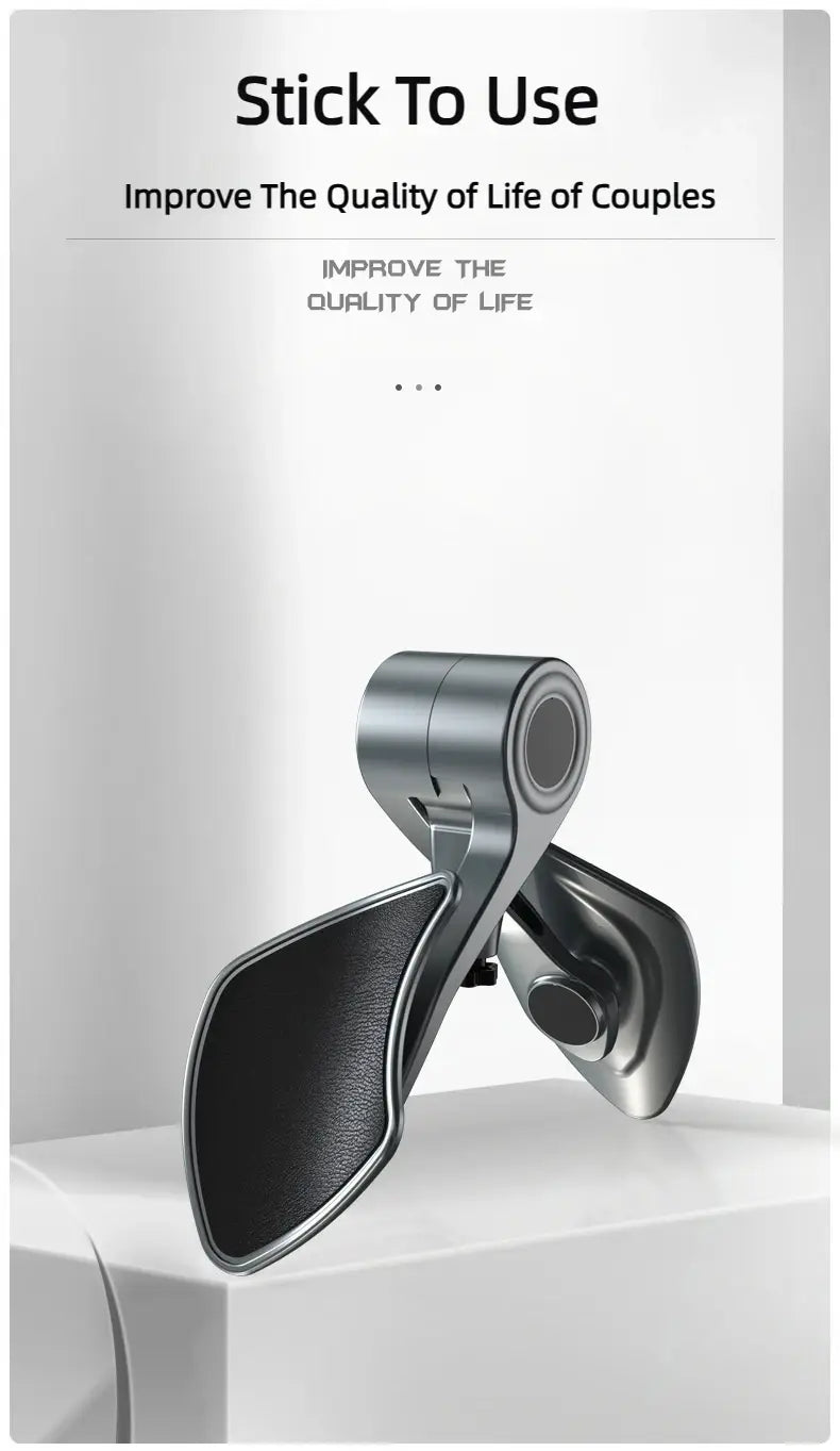 Silver and black dual-sided metal clip with a sleek modern design for securing items in a pelvic floor muscle trainer for men