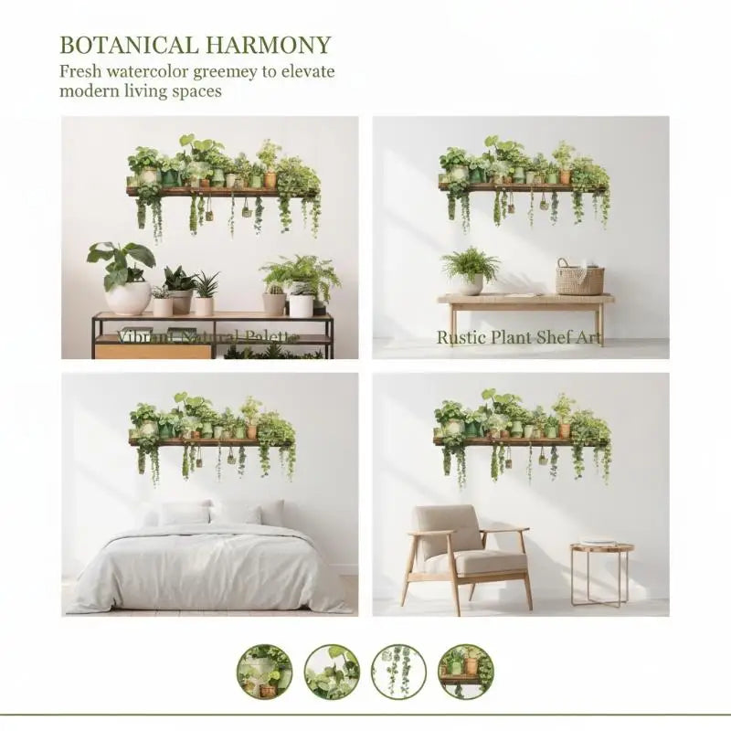Creative 3D Green Plant Bonsai Wall Decals Sticker Living Room Bedroom Stick Wall Art Decor