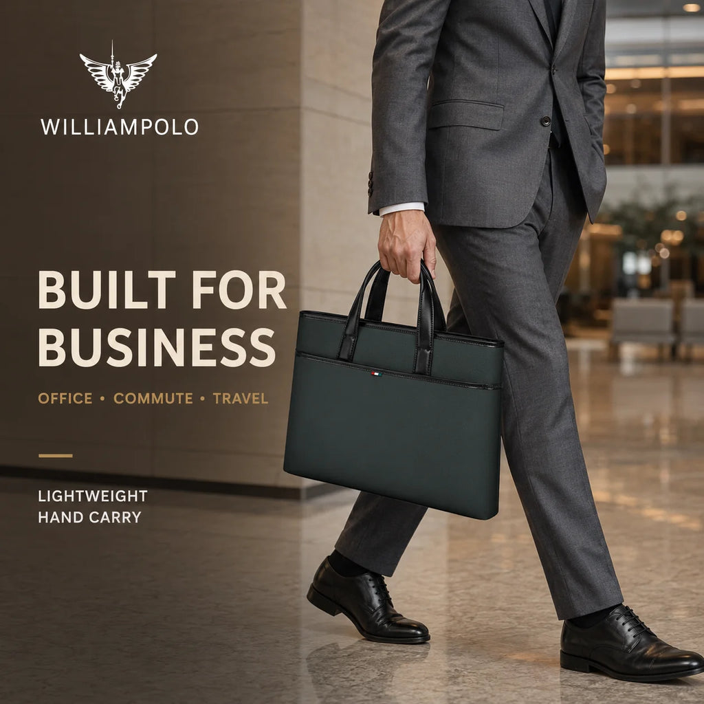 Men's Business Briefcase Wear-Resistant Laptop Notebook Computer Bag Document Handbag for Office Commuting Travel