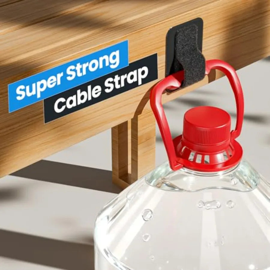 Cable Management Under Desk, Up to 15 Cord Enhanced Wire Holder Cord Organizer, Adjustable Hook and Loop Cable Ties, Home Offic
