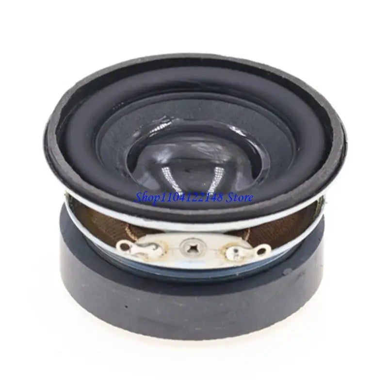 Black 1.75 inch 3w 4 ohm mini bass speaker with glossy cone and metallic mounting bracket for enhanced audio performance