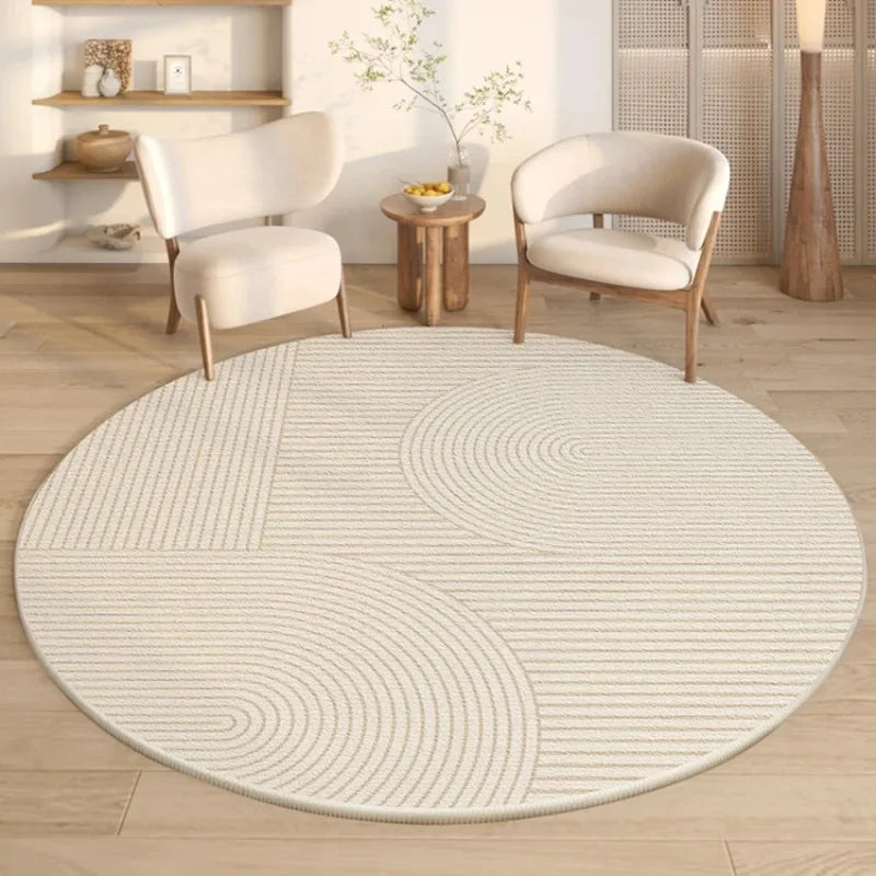 Modern Style Rugs for Bedroom Minimalist Living Room Decoration Round Anti-slip Carpet Soft Bedside Floor Mat Washable Study Rug