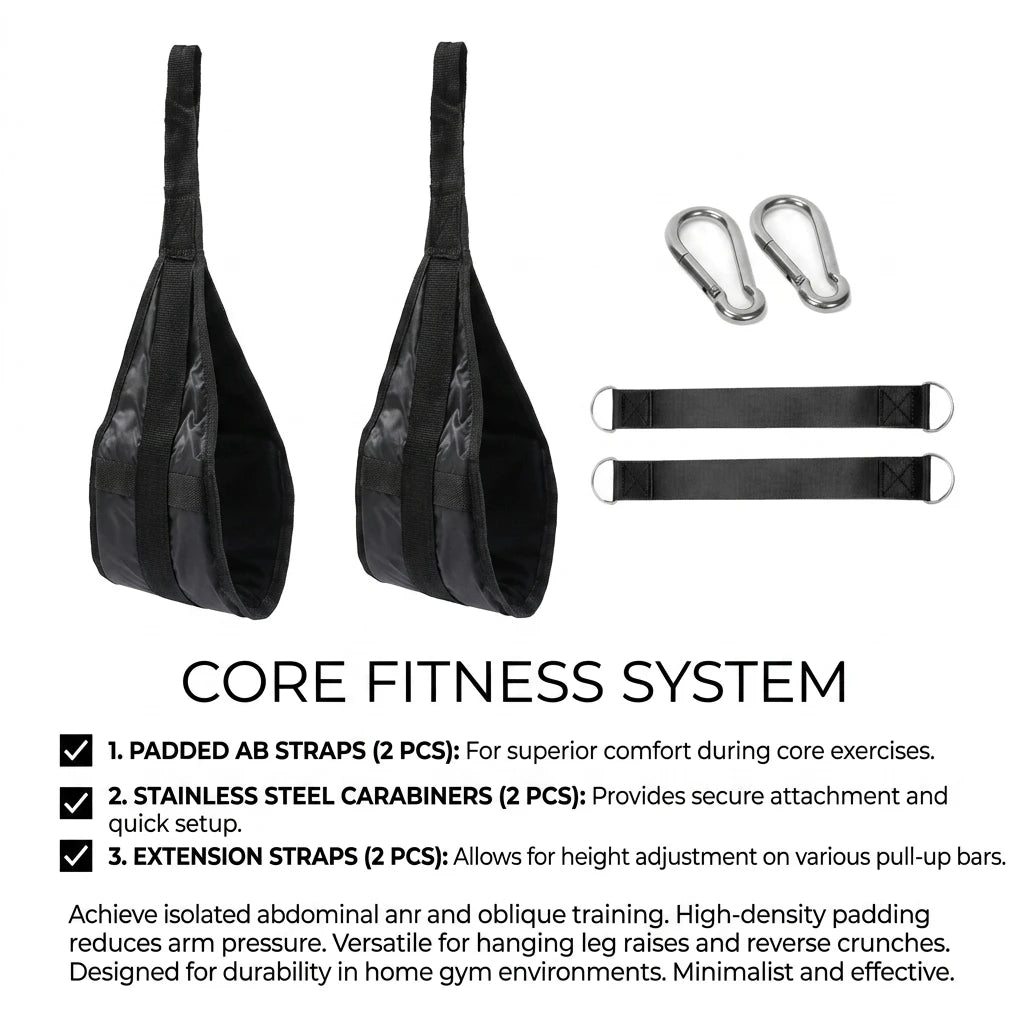 Ab Straps Heavy-Duty Home Gym Training for Fitness Enthusiasts Tear Resistant Hanging Leg Raise Core Workout Equipment
