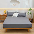 Soft Cotton Bedding Set Fitted Sheet With Pillowcases Bedroom Textile Supplies Solid Color Bedspread For Full Queen Size