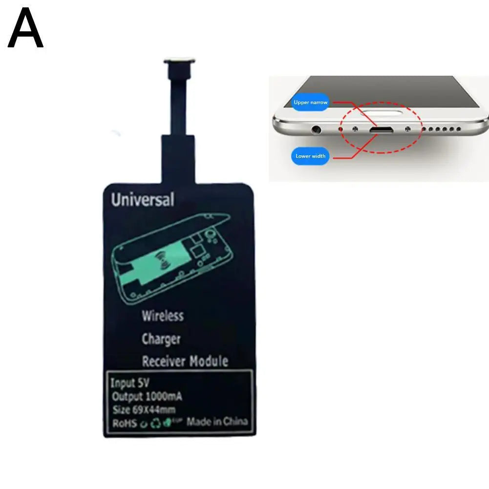 Wireless Charging Receiver Type C Fast Wire Less Charger Self Adhesive Sticker Charging Receiver for Mobile Phone Android Device