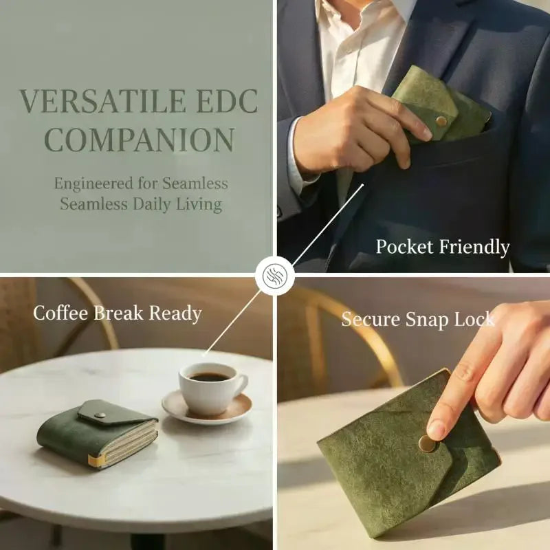 Leather Wallet Features A Cleverly Designed Card Holder For Easy And Quick Access To Cash And Cards.