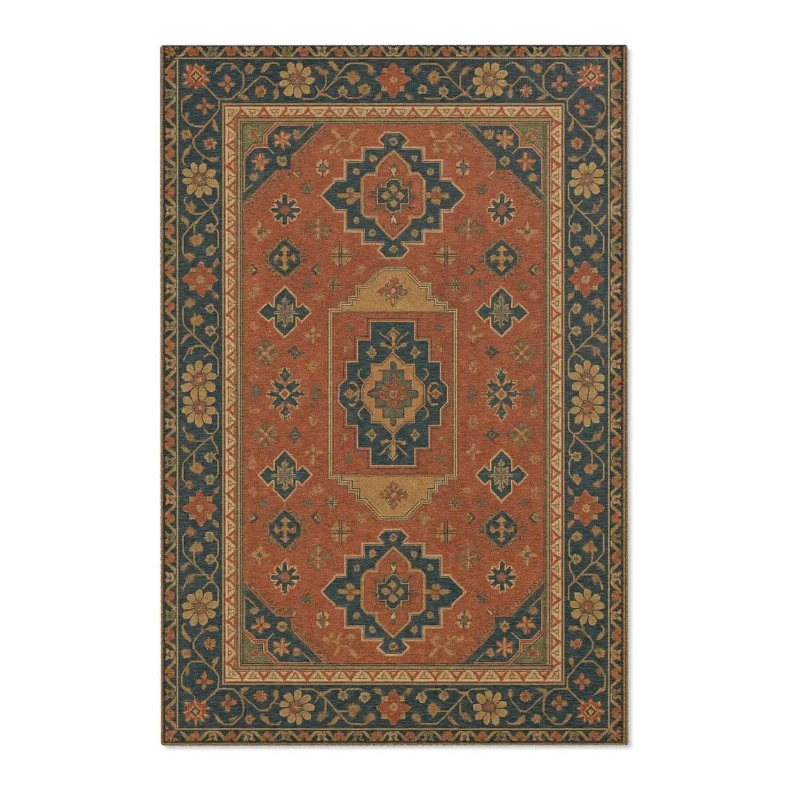 Vintage Turkish Area Rugs Bohemian Style Carpets for Living Room Bedroom Bathroom Decor Home Anti-slip Floor Mat