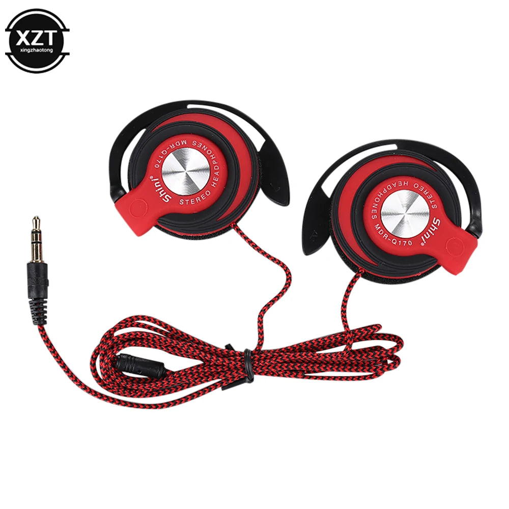Wired Headphones HIFI Heavy Bass Headset Over-ear Adjustable Ear Hook Earphones Music Earphone For Phone