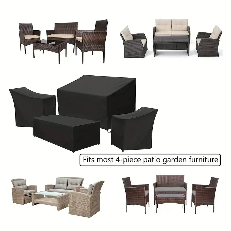 black waterproof outdoor furniture covers 4-piece set protecting patio furniture with durable fabric for outdoor furniture protection