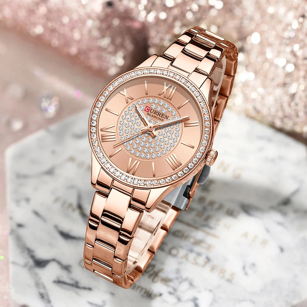 CURREN 9084 Women Watches Luxury Fashion Quartz Ladies WristWatch Stainless Steel Waterproof Girls Clock Gift Relogio Feminino