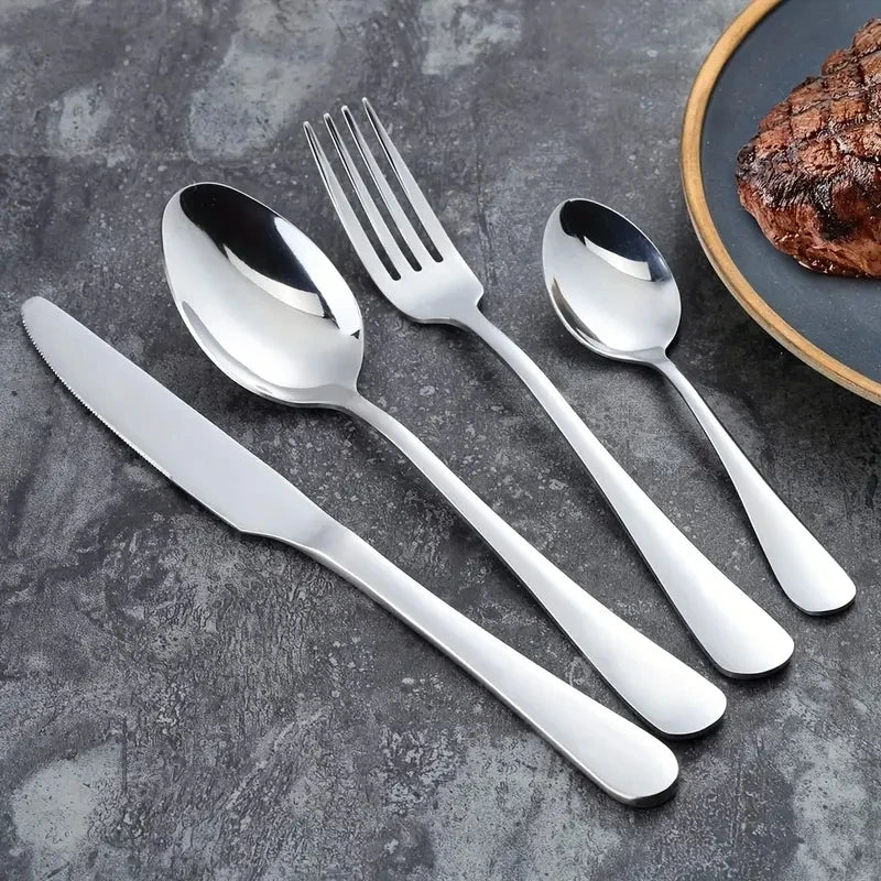 16pcs Stainless Steel Tableware Set Include Knives Forks Spoons Set Exquisite Cutlery Set Utensil Set For Home And Restaurant