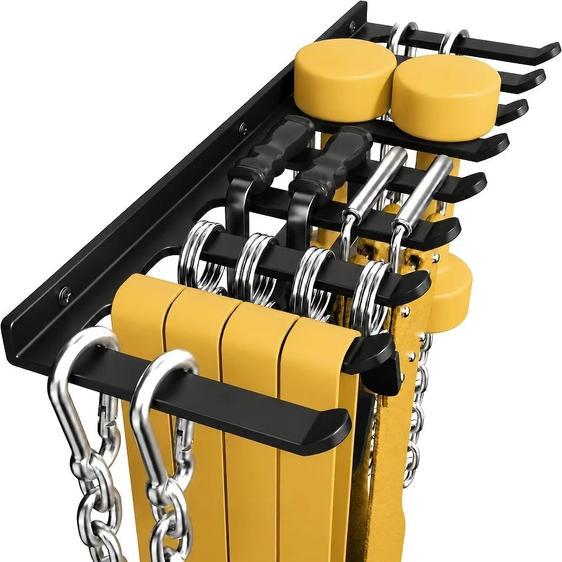 Wall Gym Storage Rack Organizer for Resistance Band Heavy Duty Hook for Gym Equipment Home Workout Band Rack Wall Storage System