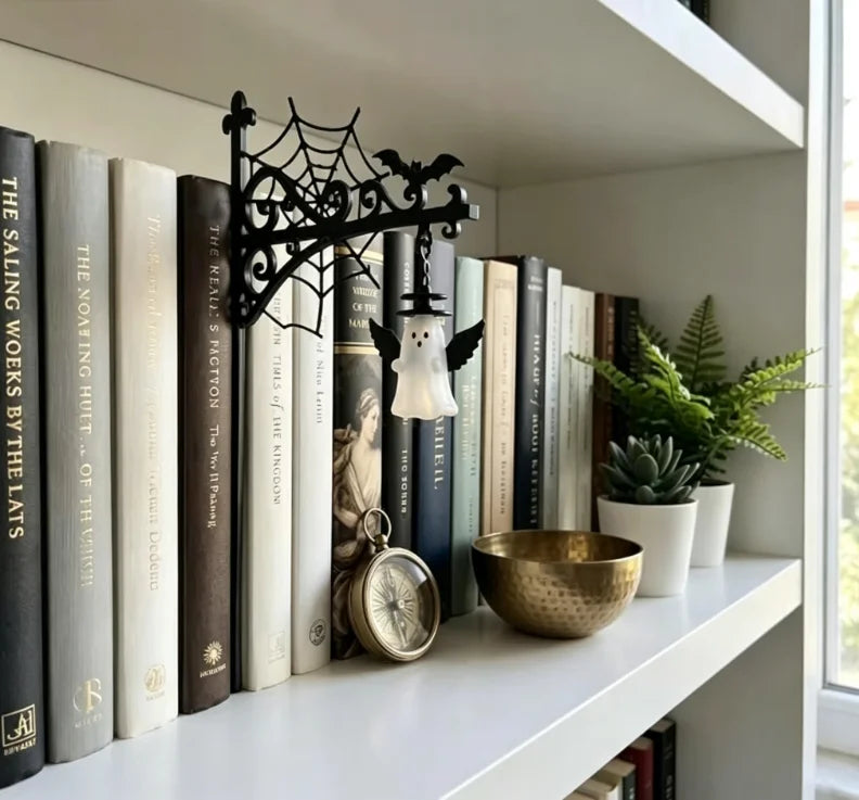 Ghost Bookshelf Lantern，Library Mini Bookshelf Lamp, Little Cute Lantern-Decorative Library Hanging Resin Lighting