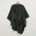 Women's Warm Shawl Wrap Solid Color Half Sleeve Poncho Women Faux Knitted Wool Cardigan Coat Ladies Elegant Loose Cape Shawl