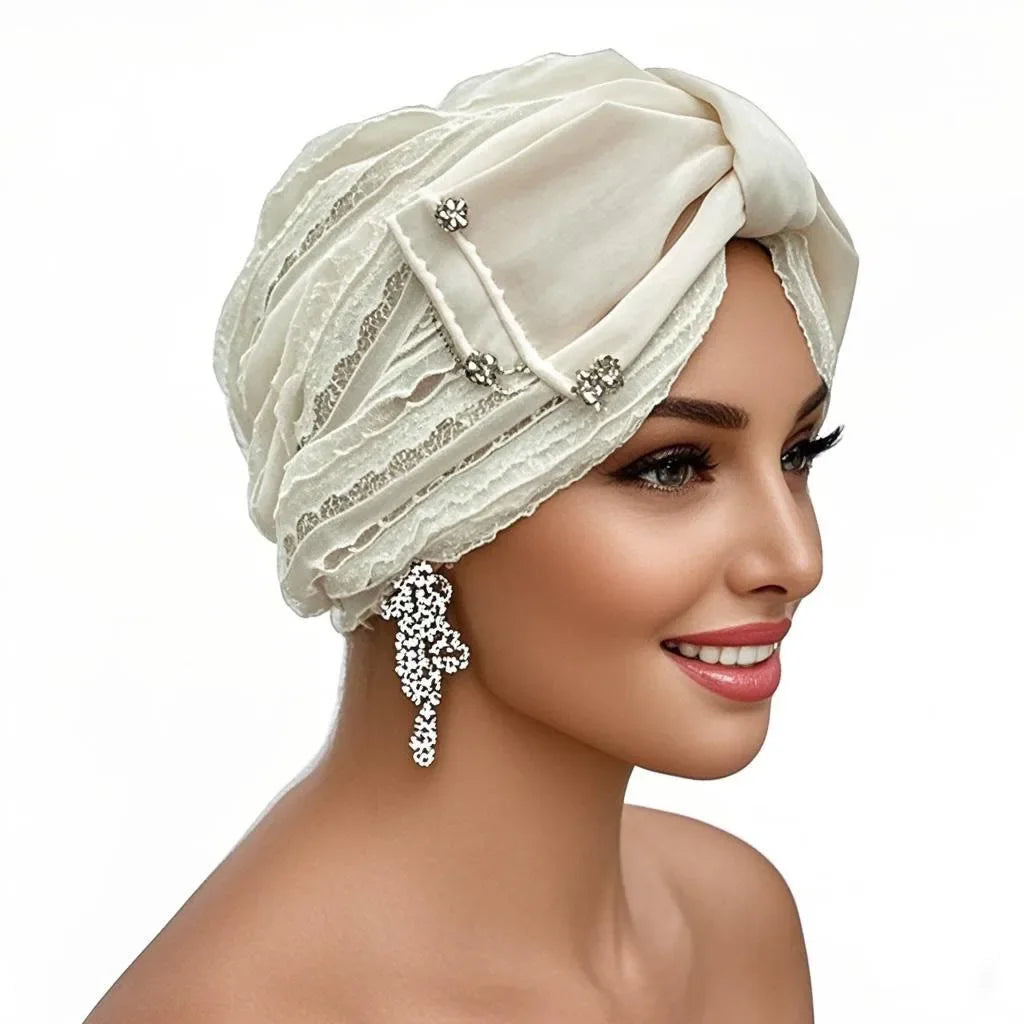 Embroidery Turban Cap for Women Summer Breathable Head Wraps Bonnet Muslim Under Scarf Hat Chemo Hats Turbante mujer