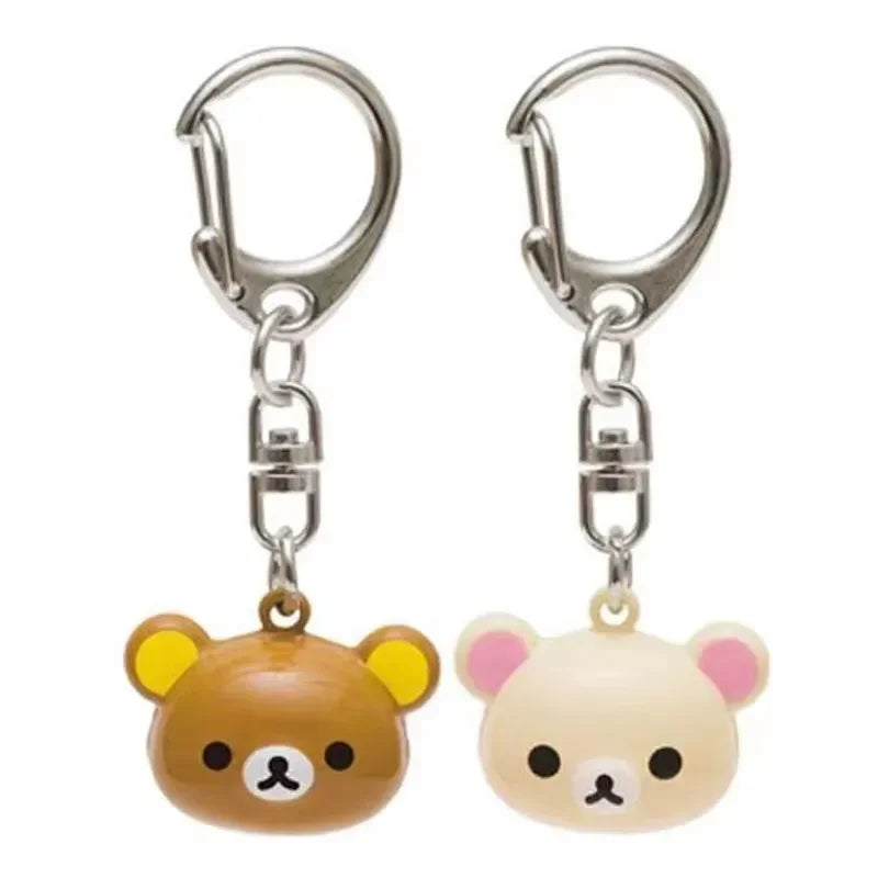 Cute Teddy Bear Rilakkuma Key Chains for Girls Keyrings Car Key Decor Keychains Backpack Pendants Charms Accessories Kids Gifts