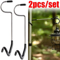 Camping Pole Hook 2Pcs Heavy Duty Adjustable Easy Setup for Outdoor Garden Camping Hiking Gear