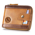 Leather wallet, men's leather coin purse, multi slot with photo album window, anti-theft brush, perfect gift item