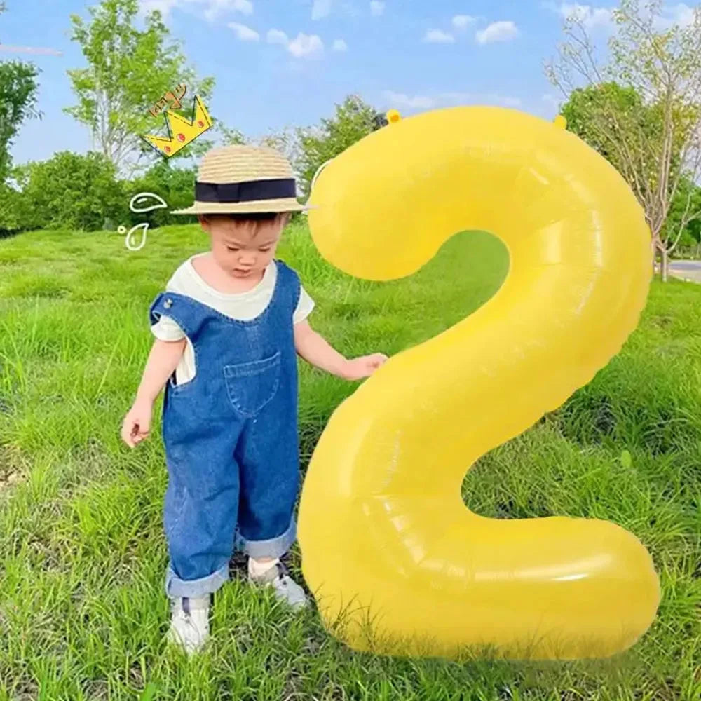 40inch Yellow Number Theme Balloon 1 2 3 4 5 6 7 8 9 0 Baby Happy Birthday Party Balloons Duck Yellow Ballon Days Helium ball