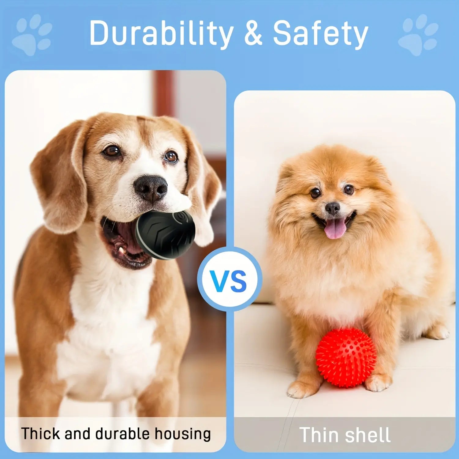 black textured rubber interactive dog toy with a thick durable housing designed as a smart rolling ball led for toys type.
