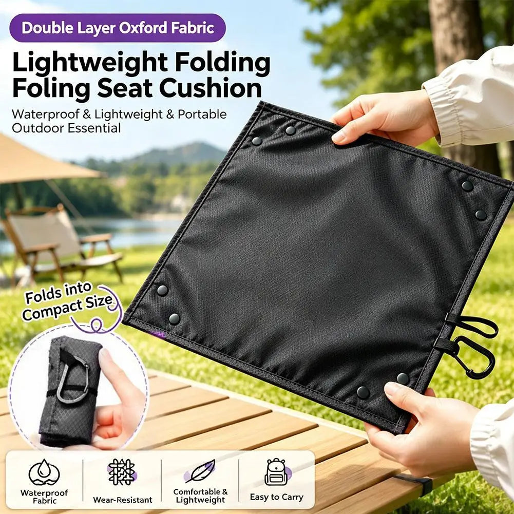 Camping Lightweight Folding Storage Mat,Mini Hiking Seat Mat, Waterproof Camping Gear Tray With Carabiner For Hiking Backpacking